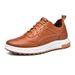 Euro Step 2025 Spring Brogue Leather Trendy British Style Casual Men's Large Size Work Shoes_vogvips.com