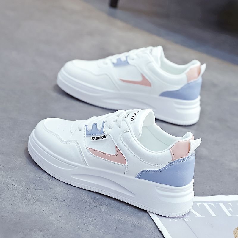 2025 New Spring And Autumn's Sneakers Thick Sole Versatile Korean Style Ins Trend Non-Slip Student White Shoes For_vogvips.com