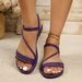 New 2026 Women's Flat Bottom Sandals Roman Beach Elastic Strap Slip-On Shoes Fairy Tale Skirt Matching Outdoor Wear_vogvips.com