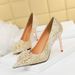 Sexy Banquet Slim High Heel Shallow Mouth Pointed Pearl Flower Rhinestone Women S Single Shoes_vogvips.com