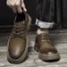Casual Shoes Men's Shoes Round Head Casual Leather Shoes Men's Low-top Tooling Men's Leather Shoes_vogvips.com