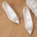 Low Heeled Rhinestone Maternity Wedding Dress Bridesmaid Shoes Plus Size 43 White_vogvips.com