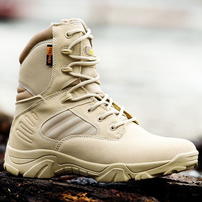 Men's Tactical Boots - High Top Military Combat Boots For Outdoor Hiking, Training & Desert Durable Slip-Resistant Land Combat Boots Training Boots_vogvips.com