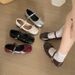 Popular Bow-tie Single With Round Toe, 2026 Summer New Style Shallow Mary Jane Women's , French-style Flat Leather_vogvips.com