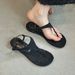 New Summer Flip-Flop Sandals Versatile 2026 Roman Style Black Beach Fairy Flat Retro Vacation Shoes_vogvips.com