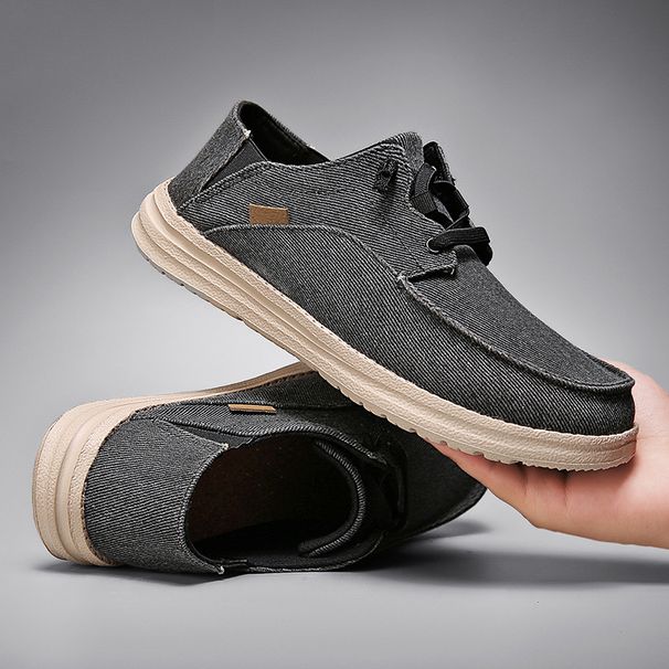 Men's plus-size loafers Fashion canvas flat casual shoes_vogvips.com