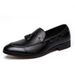 Autumn British Style Men's Slip-On Korean Trendy Hairstylist Pointed Toe Tassel Lazy Casual Leather Shoes_vogvips.com