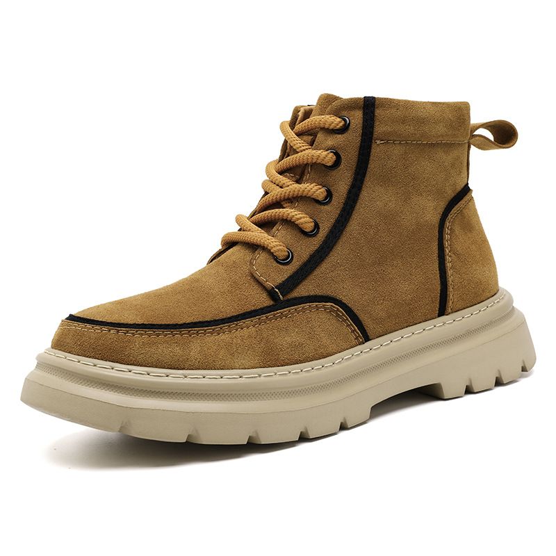 Autumn New Martin Men, Thick-Soled Height-Increasing Outdoor Shoes, Casual Men's Leather Boots, High-Top Lace-Up Work_vogvips.com