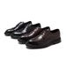 Euro Step 2025 Spring And Autumn New Solid Color Heel British Style Low Top Black Casual Thick Sole Brogue Business Shoes 6151-Q_vogvips.com
