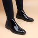 Fashion Men's High-top Leather Shoes Pointed Toe Slippers Chelsea Booties_vogvips.com