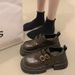 Platform Small Leather Shoes Women's Muffin Loafers Commuter Work Shoes_vogvips.com