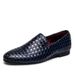Fashion Men Black Braid Leather Casual Driving Men's Slip On Penny Loafers Moccasins 2019 New Style Leisure Shoes_vogvips.com