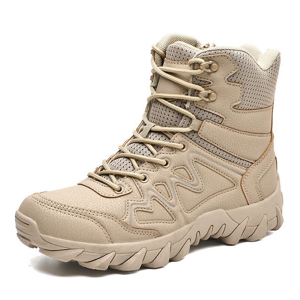 Autumn And Winter Oversized Outdoor Mountaineering Land Combat Boots, Men's Mid Size Desert Adventure Sports, Mountain_vogvips.com