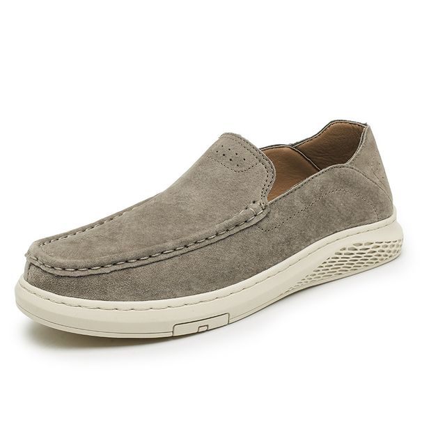 Men's Leather Shoes 2026, Handcrafted Stitched Slip-On Lazy Shoes, Business Casual, Soft Sole, Breathable Genuine Leathe_vogvips.com