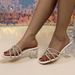 Spring New Square Head Open Toe Sexy High Heels Slippers_vogvips.com