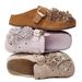 Rhinestone Birkenstocks Women's Thick Sole Retro Slip-On Mules Closed Toe Half Slip-On Fireworks Holiday Shoes_vogvips.com