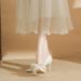 Women's Shoes Classic Style Elegant Basics Casual White Lace High Heels Pointed Toe Stiletto Pumps Wedding Shoes For Bride Fashion Dress Shoes_vogvips.com