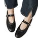 2025 New Spring And Autumn Rivet Strap Mary Jane Small Leather Versatile Round Head Shallow Mouth Low Coarse Custom_vogvips.com