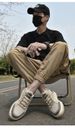 shallow Pigskin + Mesh Casual Men's Board Shoes Ront Lace-up Breathable Lat Heel Board Shoes Men's Shoes_vogvips.com