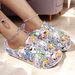 Flat Indoor Slippers Printing Soft EVA Soles Adjustable Strap Easy-On Nurse Comfortable Work Clog Shoes For Women_vogvips.com