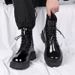 European Warm Series Men's Martin High Top British Style Motorcycle Long Workwear Boots Summer Height Increasing Thick Sole Mid-Top Leather_vogvips.com