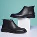 European Warm Series Men's Leather British Style High-top Martin With And Thickened Fashion Snow Boots Trendy Cotton Shoes_vogvips.com