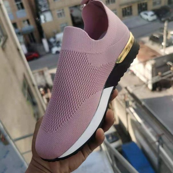 New Fly Woven Socks, Elastic Plus Size Women's Shoes, Breathable Sports Single Shoes_vogvips.com