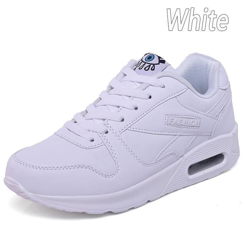 Women Casual Shoes Leather Platform Shoes Women Sneakers Ladies White Trainers Light Weight Shoes_vogvips.com