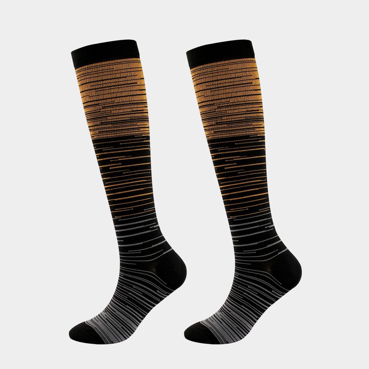 New multi-color gradient striped pressure socks selling sports mid-tube socks for men and women compression socks_vogvips.com