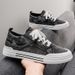 Men's Washed Denim Casual Skate Sneakers Breathable Non Slip Lace Up Platform Shoes_vogvips.com