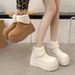 Thick-Soled Height-Increasing Snow Boots For Women, Fleece-Lined Style Short Boots, 2024 New Winter_vogvips.com