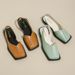 Low-heeled Closed-toe Sandals W, 2026 Summer New Korean Style Flat Square-toed Side Back Cut-out Fashion Shoes For_vogvips.com