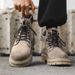 Thick-soled Heightening Rhubarb Boots, Men's And Women's Martin Boots, Casual Mountaineering Kicks, Not Bad Tooling Boots_vogvips.com