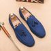 Fashion Pointed Toe Men Tassel Small Leather Shoes Men's Casual Loafers Moccasins_vogvips.com