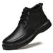 Warm Soft-soled Martin Boots Hand-scratched Mature Men's Shoes Medium Top Velvet Snow Boots Tooling Shoes_vogvips.com