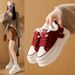 Fleece Little White Shoes Female Student Platform Sports Board Shoes Casual Shoes_vogvips.com