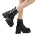 Women Ankle Boots Autumn Winter Short Boots Plus Size Women S Short Punk Street Style Zipper Elastic Strap Black Fashion Martin Boots_vogvips.com