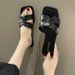 Solid Color Square Toe Thong Sandals - Women's Summer Outdoor Wear, Trendy Korean Style, Fashionable And Lightweight, Simple And Versatile_vogvips.com