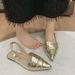 Women's Elegant Pleated Pointed Toe Flat Sandals Soft Sole Strappy Fashion Closed Toe Shoes for Summer_vogvips.com