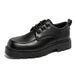 ShoeVault Dropshipping Autumn Unique New Style Big Square Toe Thick Sole Personality Derby Business Formal Leather Shoes For Men_vogvips.com