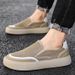 Euro Step Summer Casual Breathable Canvas Thin Mesh Men's Sneakers Black Slip-On Sports Lazy Shoes_vogvips.com