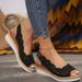 New Oversized Wedge Sandals For Women's Casual Outdoor Wear, With A Single Buckle Strap_vogvips.com