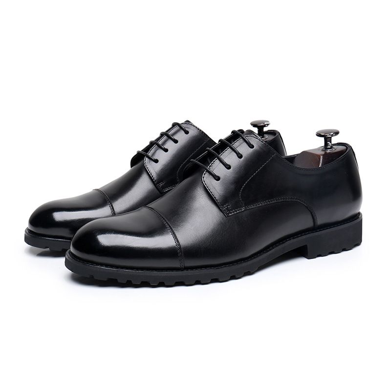 Men's Brogue Oxfords Round Toe Leather Shoes For Business Casual & Formal Wedding_vogvips.com