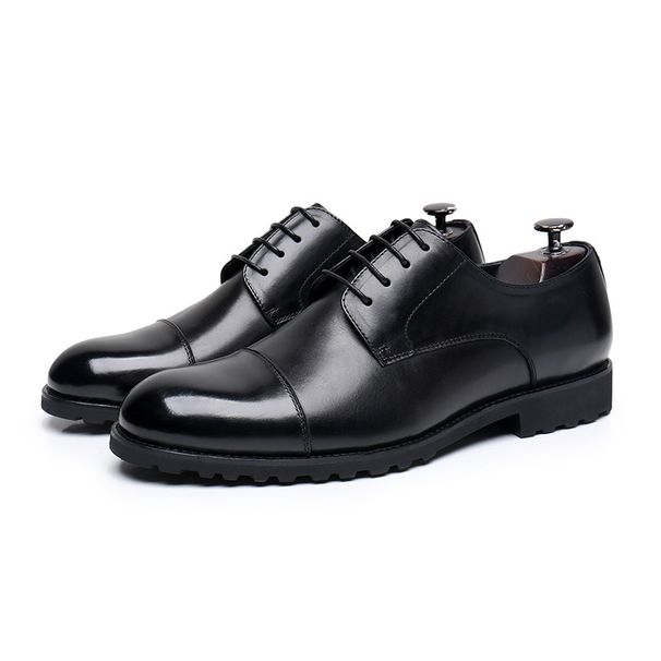 Men's Brogue Oxfords Round Toe Leather Shoes For Business Casual & Formal Wedding_vogvips.com