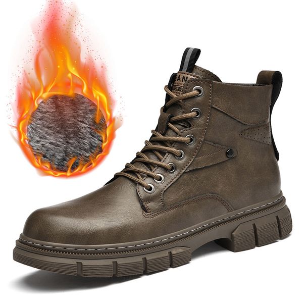 Martin Boots Men's High-top Boots Hand-scratched Tooling Shoes Young And Young Retro Casual Leather Boots Men_vogvips.com