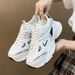 Dad Autumn New Item, Versatile White Women's Sponge Cake Casual Sports Shoes, Thick Soled Board Shoes_vogvips.com