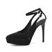 1233-1 Pointed Toe Stiletto Waterproof Platform Super High Heels Satin Single Shoes Comfortable_vogvips.com