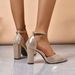 2025 Winter New Style Pointed Toe Hollow Chunky Heel Strap Sexy High Heels Direct From Manufacturer For Foreign Trade_vogvips.com