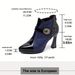188 Pointed Toe Waterproof Platform Ultra High Heel Red Patchwork Autumn Winter Short Martin Boots Fashion Large Size_vogvips.com