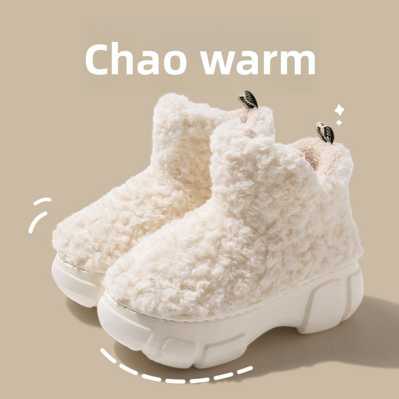 Qidan Shoe Factory Women's Winter Korean Style Simple Warm Fleece-Lined High-Top EVA Thick-Soled Snow Boots_vogvips.com
